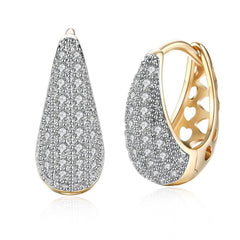 Hearts Zircon Copper Huggie Earrings
