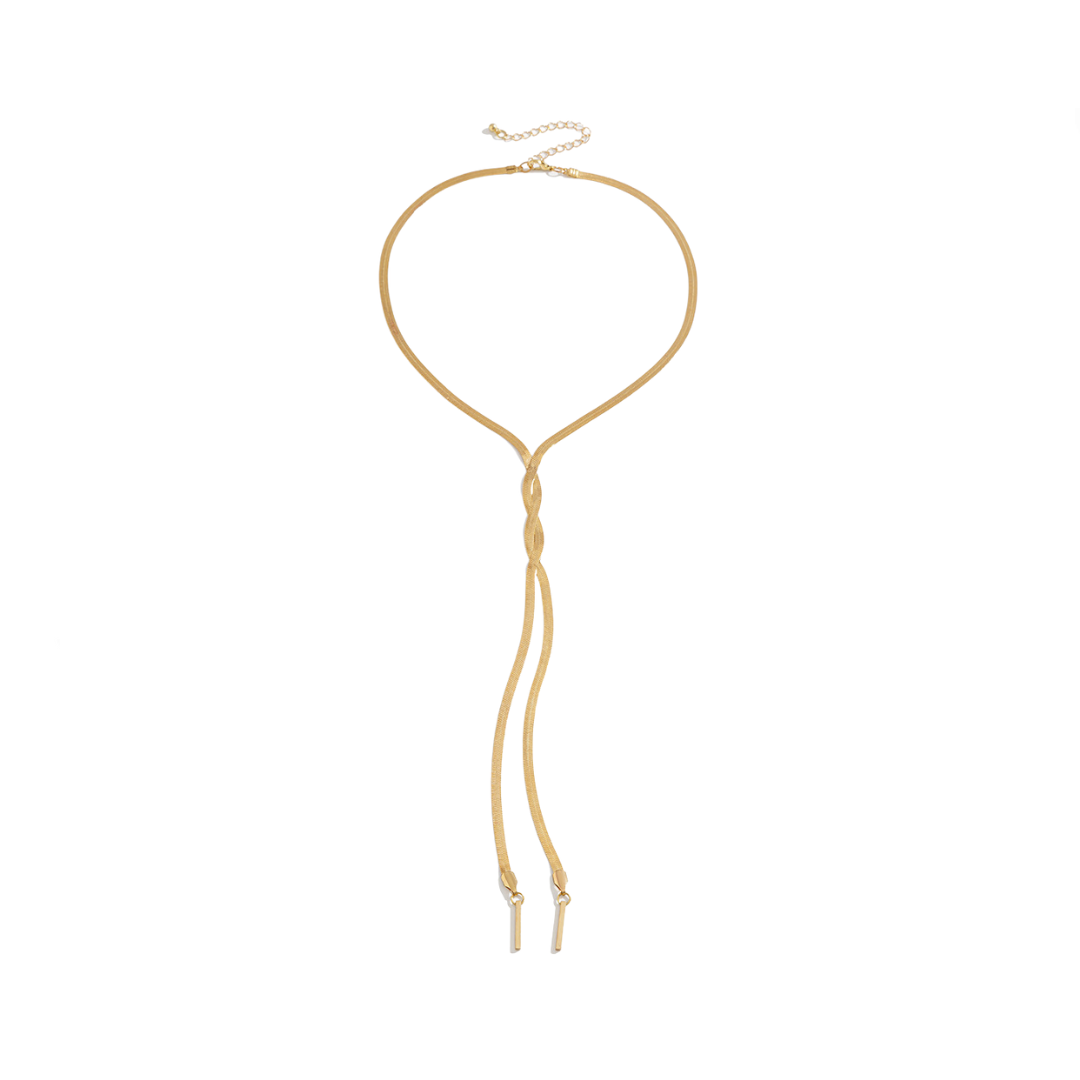 Woven Flat Snake Chain Necklace