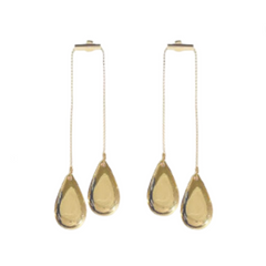 Long Metal Pendant Stud Earrings
