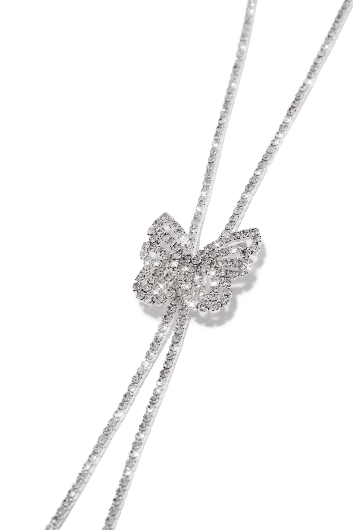 Mariposa Embellished Slide Necklace - Silver
