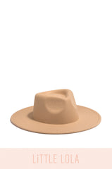 Mini Primavera Kids Flat Brim Hat - Nude