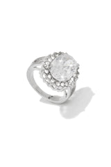 Pretty Glares Embellished Statement Ring - Silver