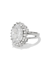 Pretty Glares Embellished Statement Ring - Silver