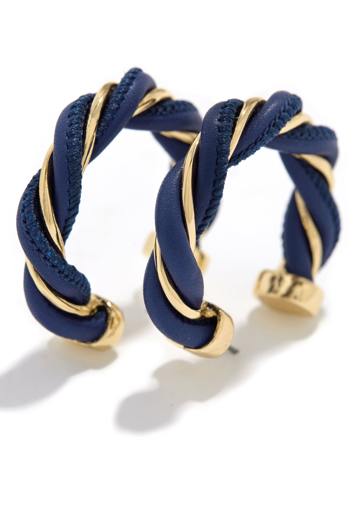 Cely PU Hoop Earring - Navy
