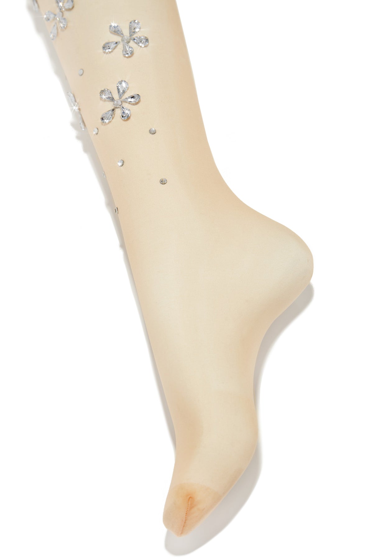 Forget Me Not Embellished Sheer Tights - Nude