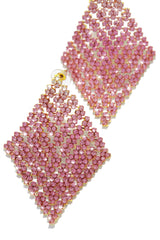 Let's Party Ombre Embellished Earring - Pink
