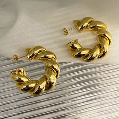 Rope Hoops Stud Earrings