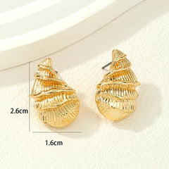 Sea Snail Metal Stud Earrings