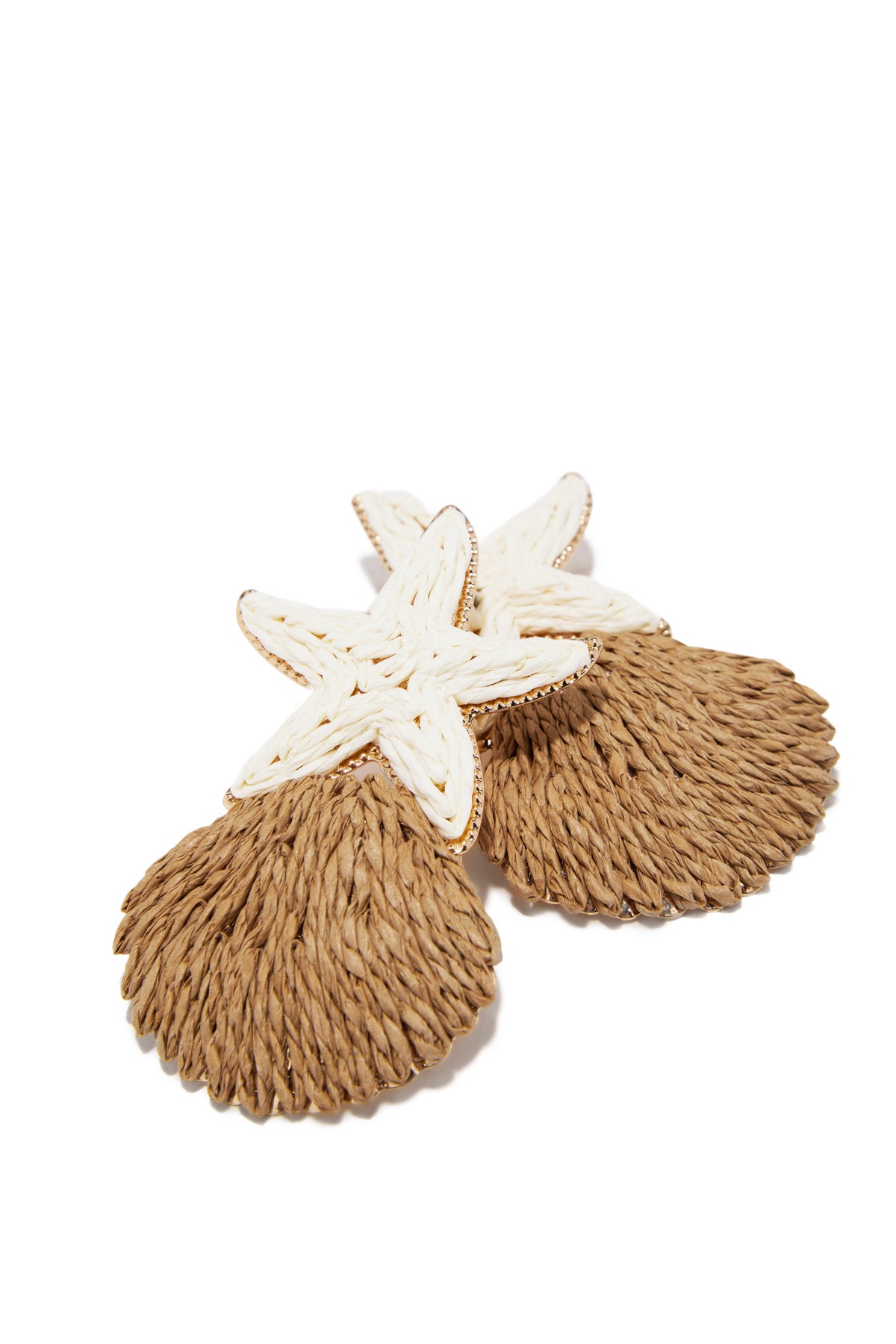 Keira Seashell Statement Earring - Ivory Tan