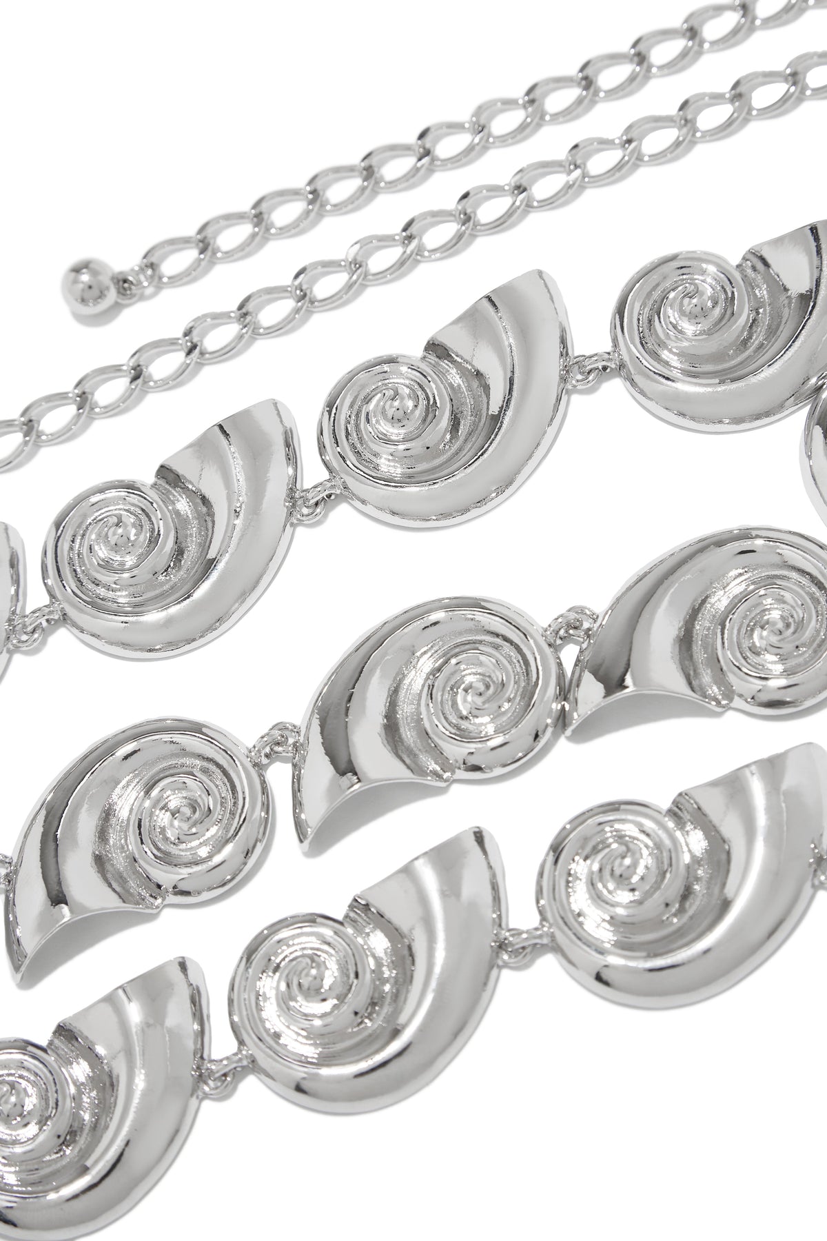 Leilani Sea Shell Chain Belt - Silver
