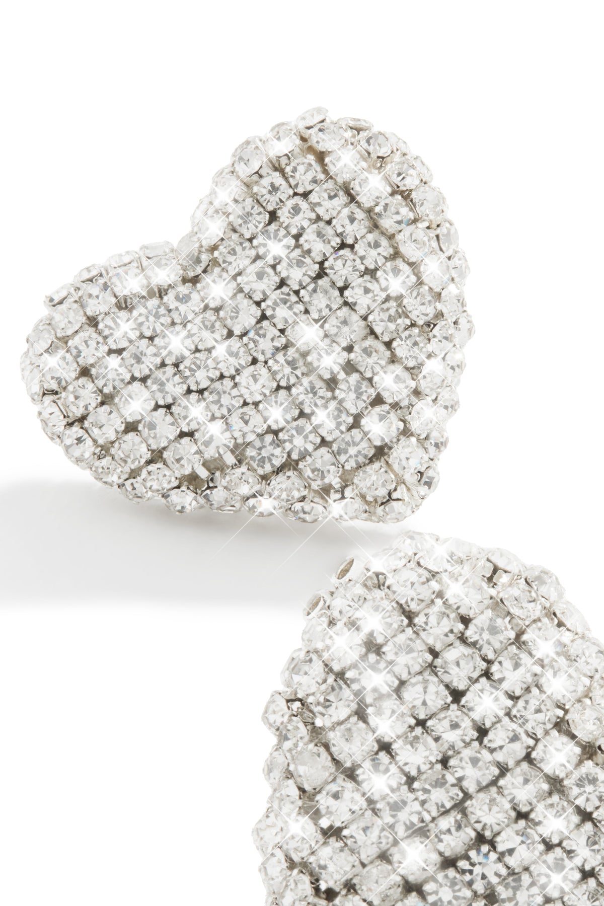 Everlasting Love Embellished Heart Earring - Silver