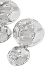 Emilia Embossed Dangle Statement Earring - Silver