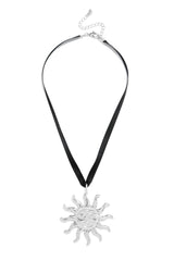 Solana Statement Sun Necklace - Silver