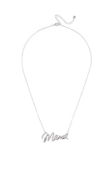 Mama Scripted Sterling Silver Necklace - Silver