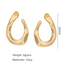 Warped Hook Stud Earrings