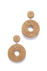Calissa Woven Statement Earring - Tan